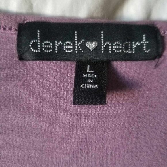 Ladies Casual Purple Derek Heart Stretchy Dress Sz L - Picture 2 of 4